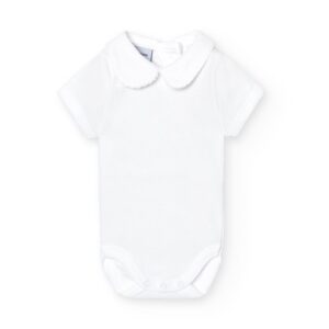 Romper met kraagje korte mouw wit