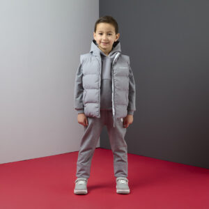 Mitch and son reversible bodywarmer Tristan