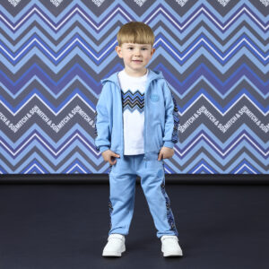 Mitch and son tracksuit zig zag blue 3 delig