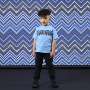 Mitch and son t-shirt print blue