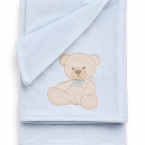 Baby Gi velours deken licht blauw beer