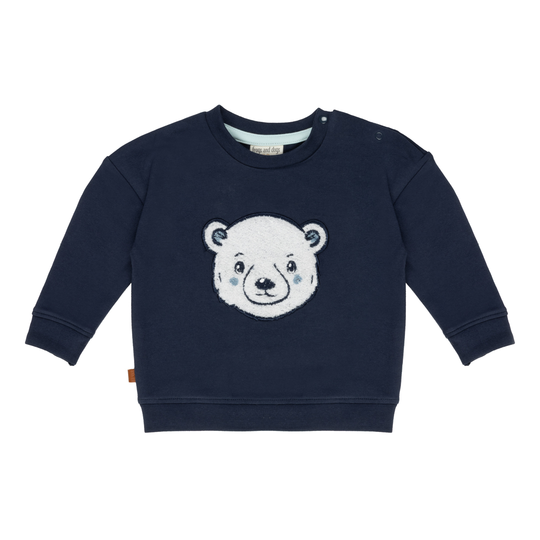 Frogs and dogs sweater donkerblauw met ijsbeer - Afbeelding 2