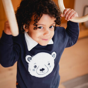 Frogs and dogs sweater donkerblauw met ijsbeer