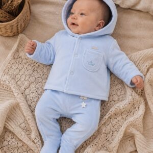 Bluesbaby velours baby jasje licht blauw