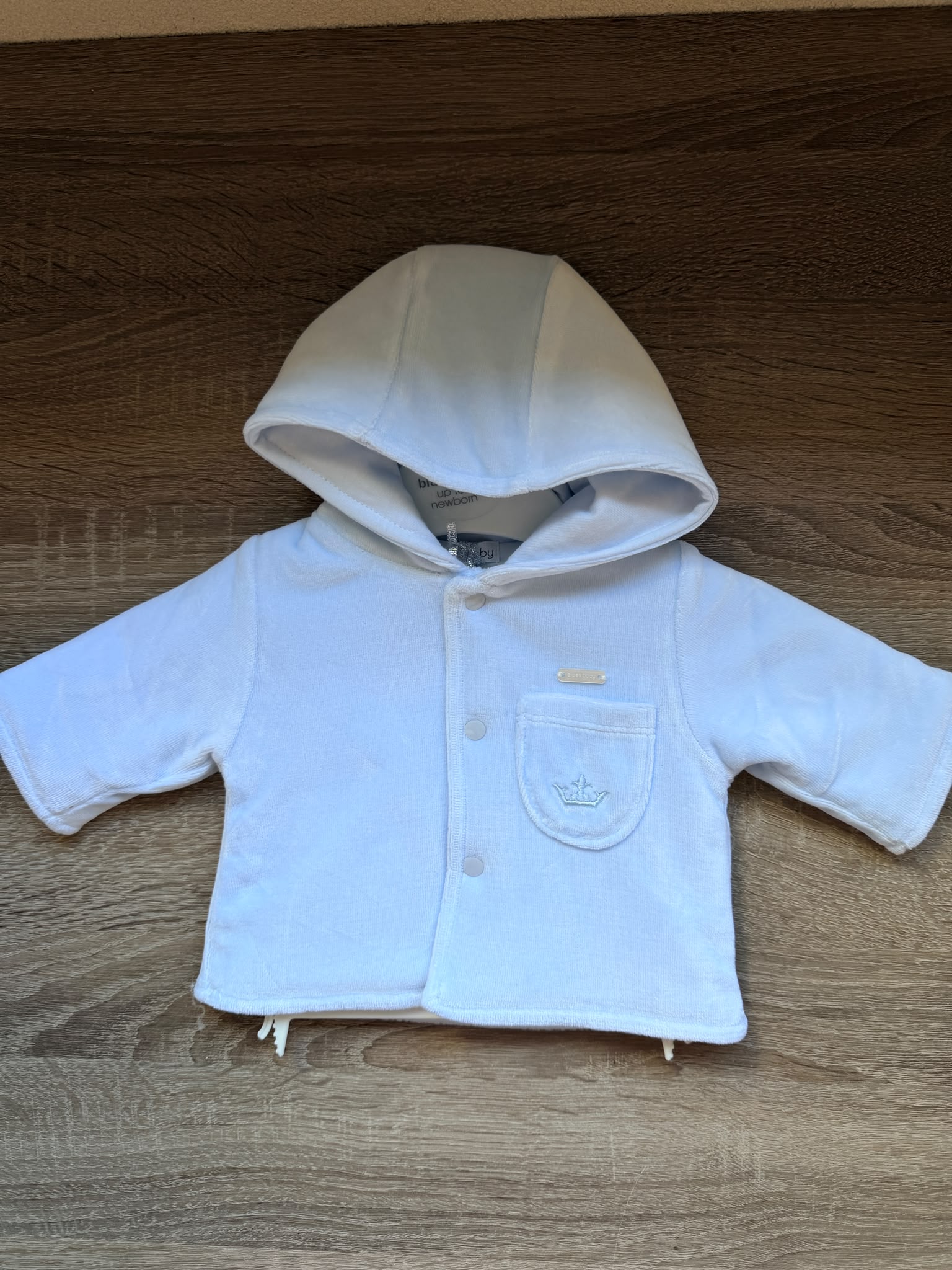 Bluesbaby velours baby jasje licht blauw - Afbeelding 2