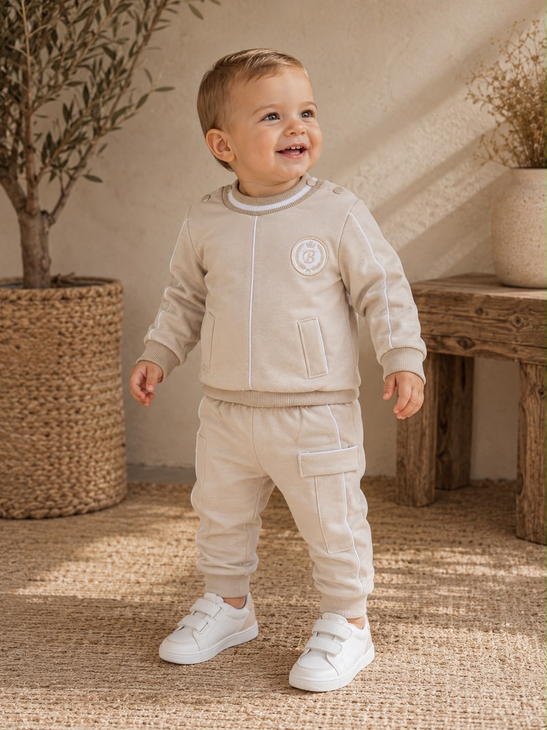 Bluesbaby beige jog set