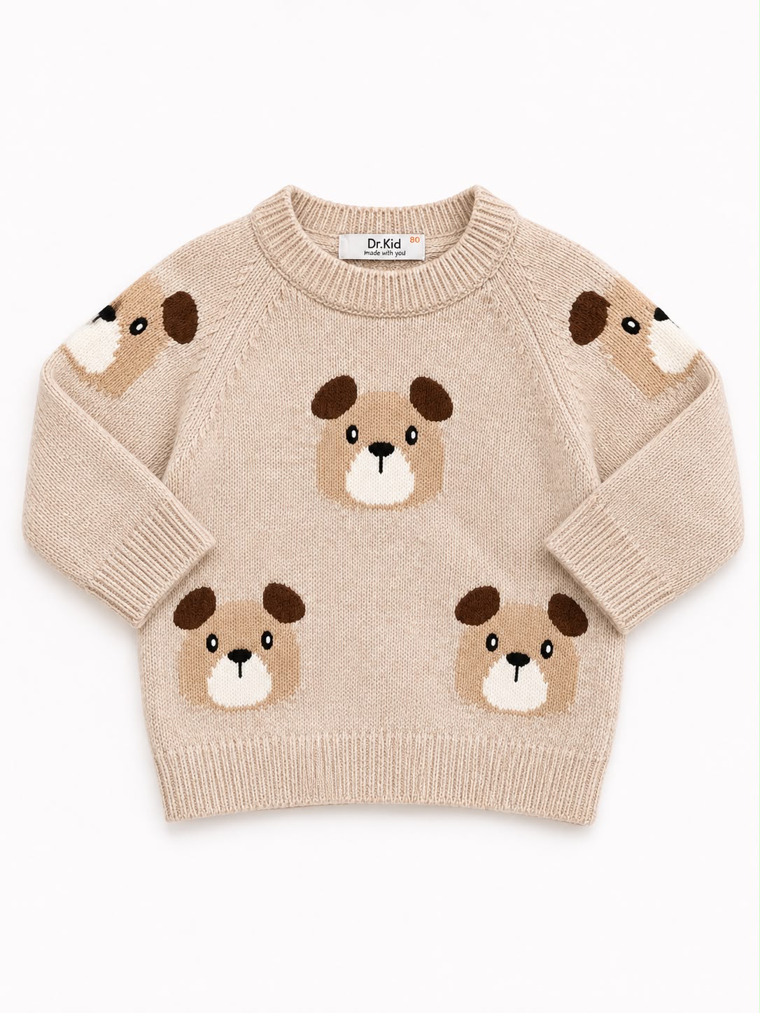 Dr kid Gebreide Babytrui met beren – Beige / Zand