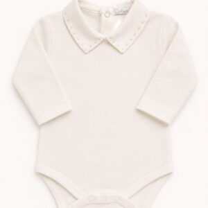 Dr kid Elegante Romper met Kraag & Stipjesdetail – Off-White