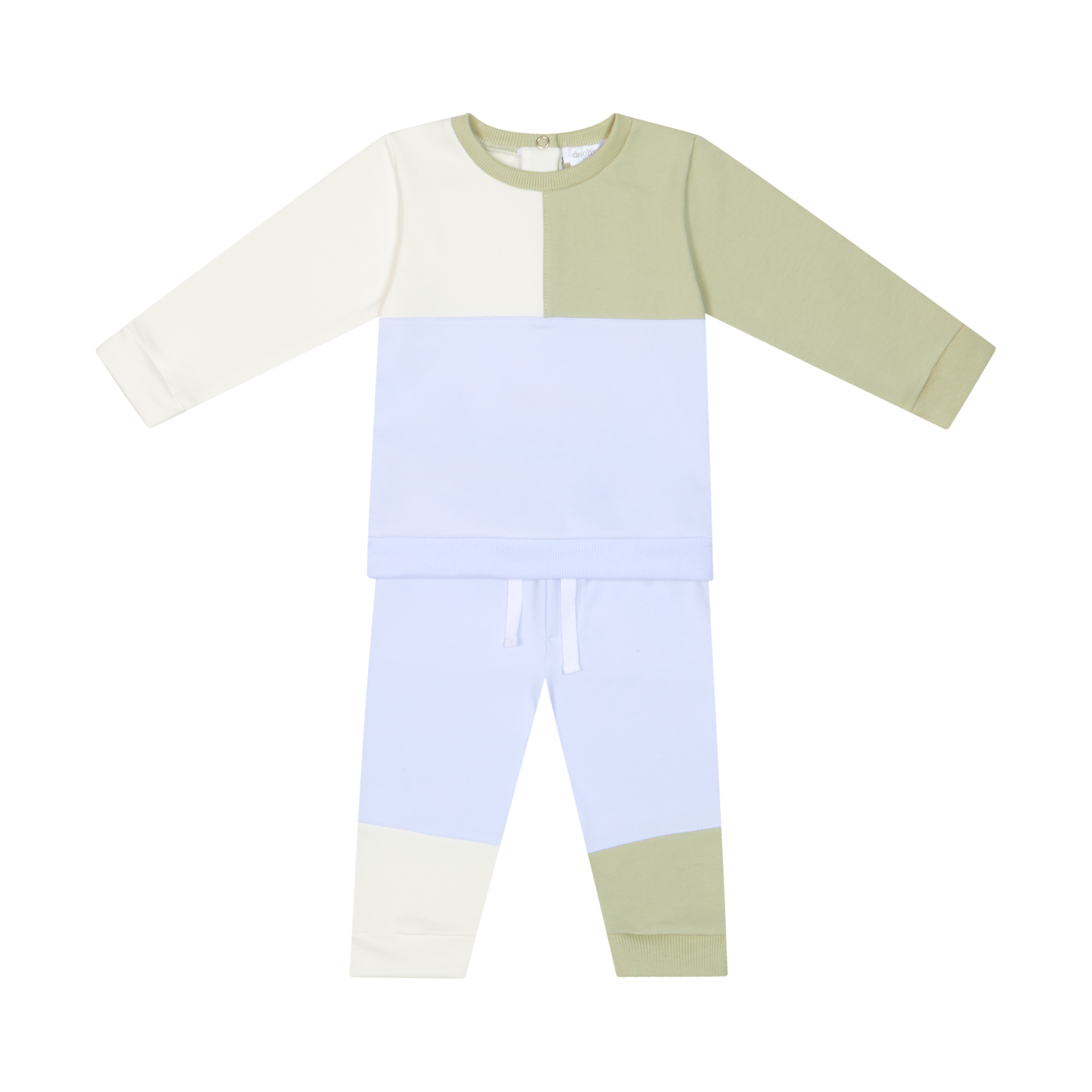 Deolinda Colorblock Set – Zand, Wit & Lichtblauw - Afbeelding 2