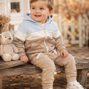Deolinda Zip-Front Jogging Set color block