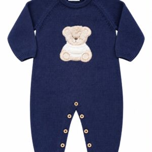 Mac Ilusion gebreid boxpakje met Teddybeertje – Marineblauw